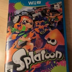 Nintendo Wii U Splatoon Game - Vibrant Blue and Orange Cover